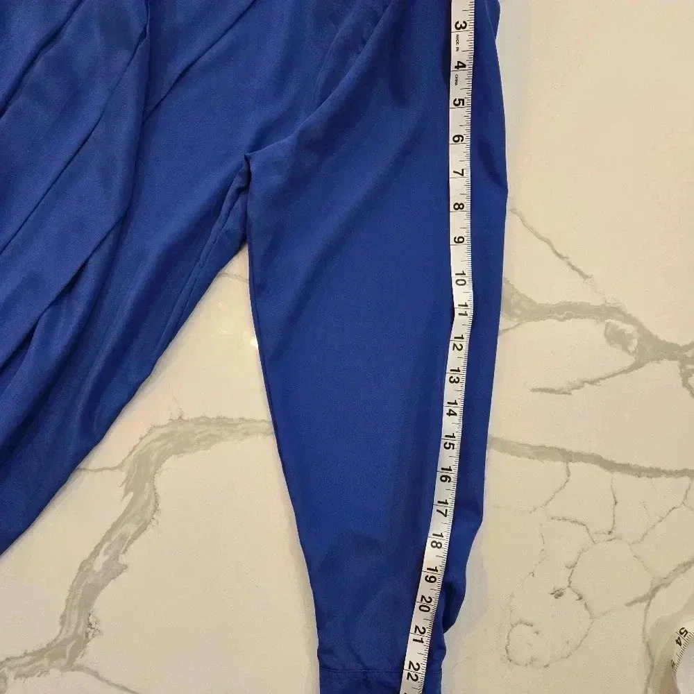 VTG Christian Dior Pleated Long Sleeve Royal Blue Blouse Top Womens Size 12 - Picture 13 of 13